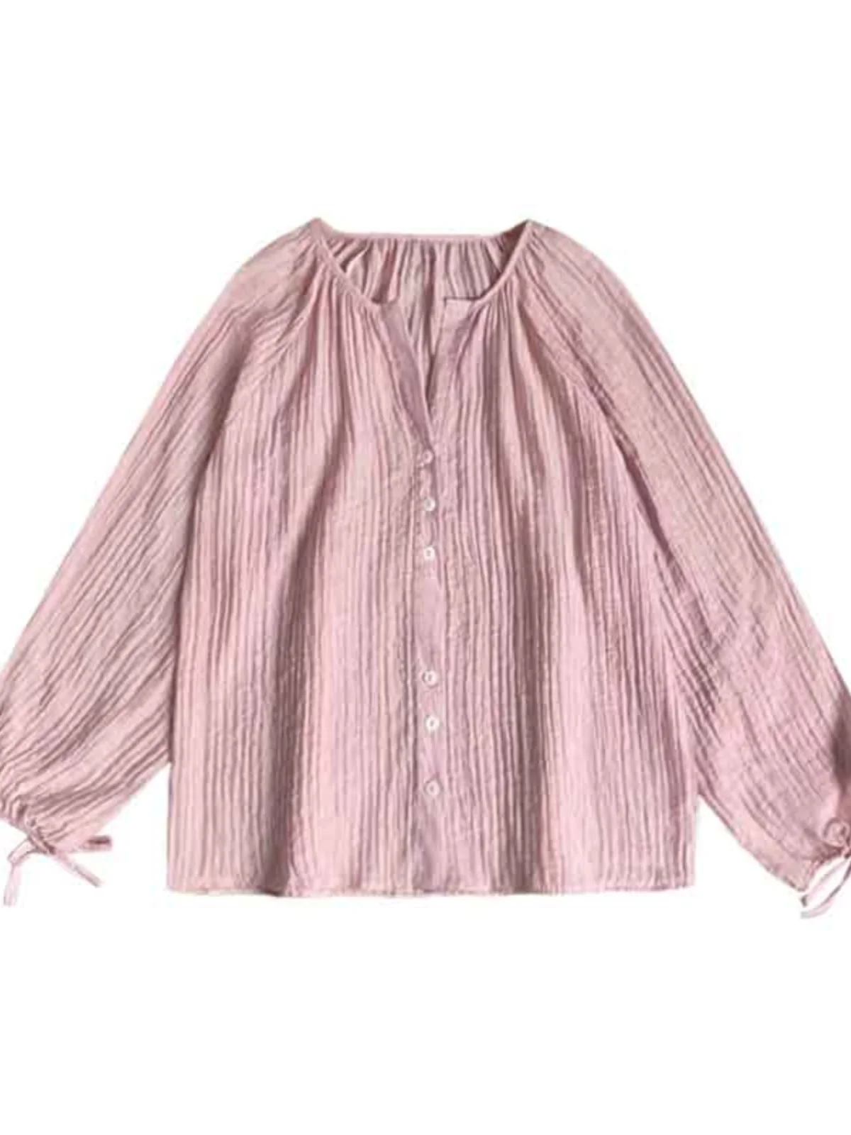 Loose Long Sve Women's irt V-Ne Japanese Sle Vintage Early Autumn New Sun Protection Button up Straight Cut Commute ...