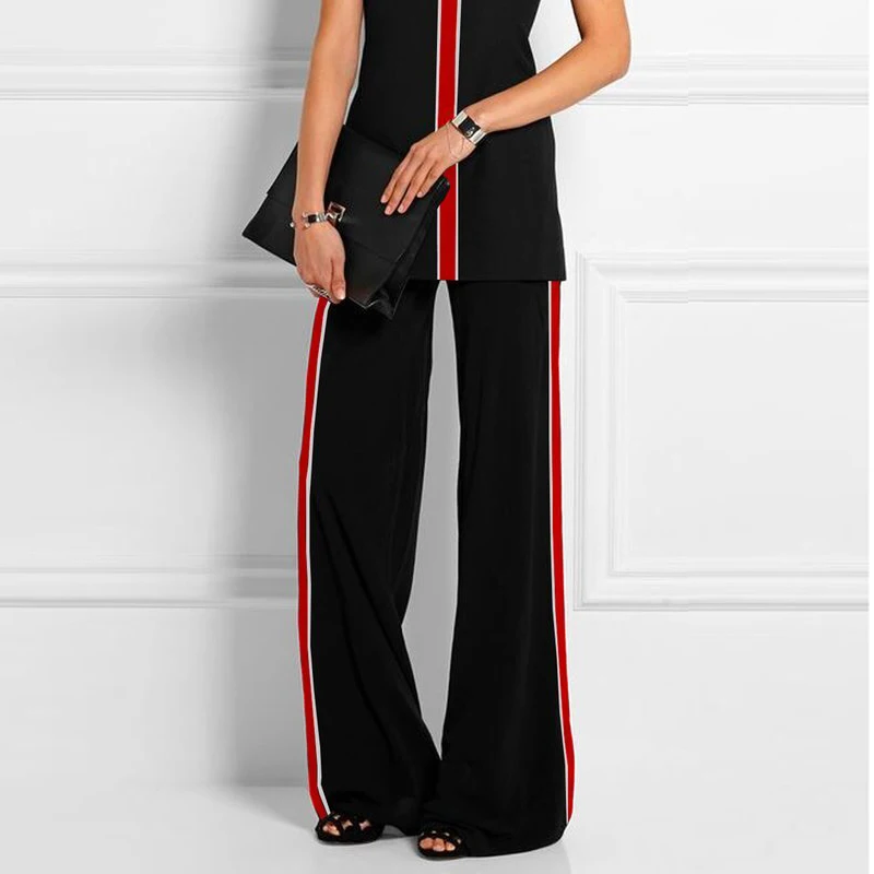 

Modigirl 2025: женская одежда, брюки, лето-весна, свободные брюки в полоску с высокой талией и принтом, повседневные рабочие нарядные брюки, женские брюки