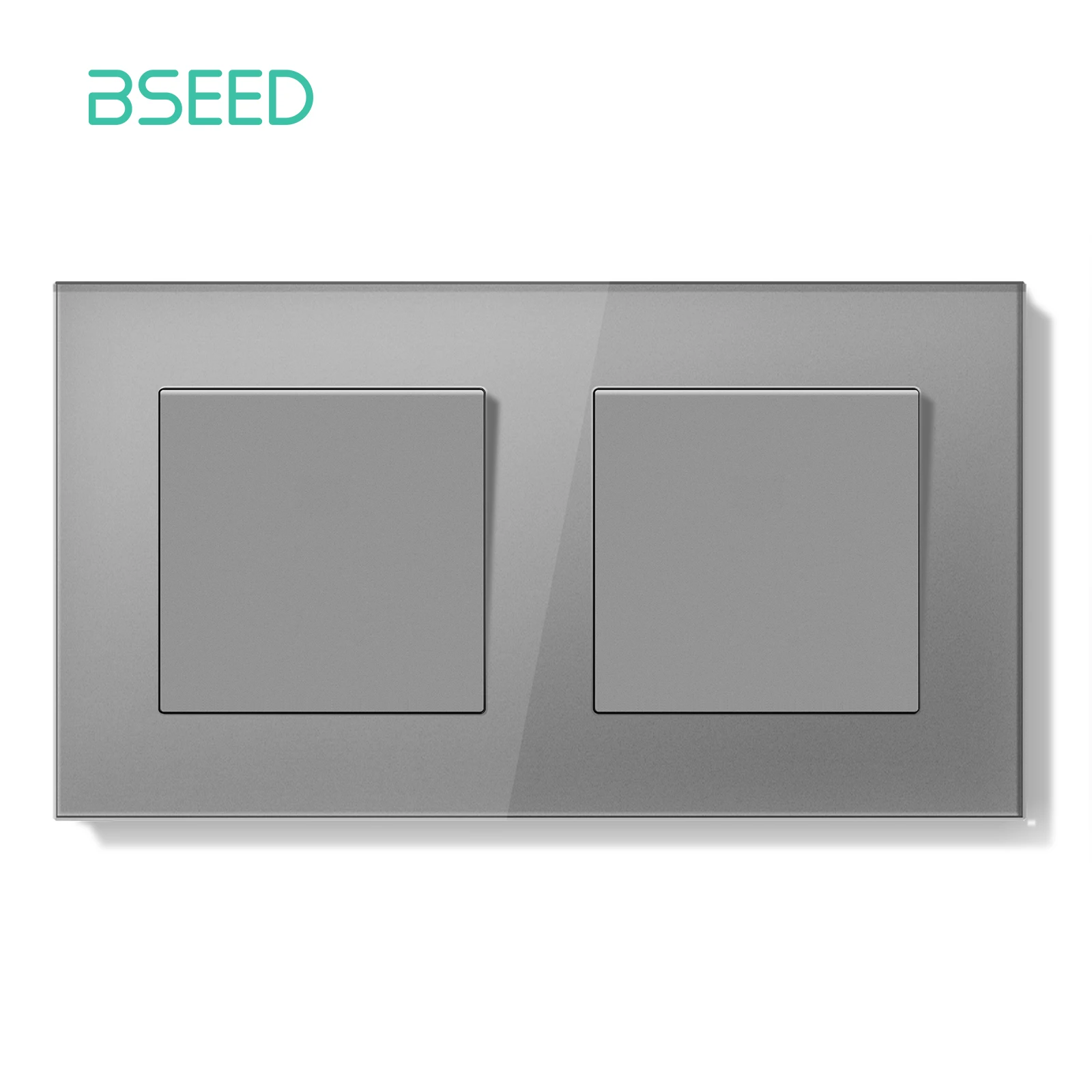 BSEED E-serie mechanische knopschakelaar 1/2Gang 1-weg dubbele lichtschakelaar Drievoudige tuimelschakelaar Glazen paneelschakelaar Aan Uit 250V