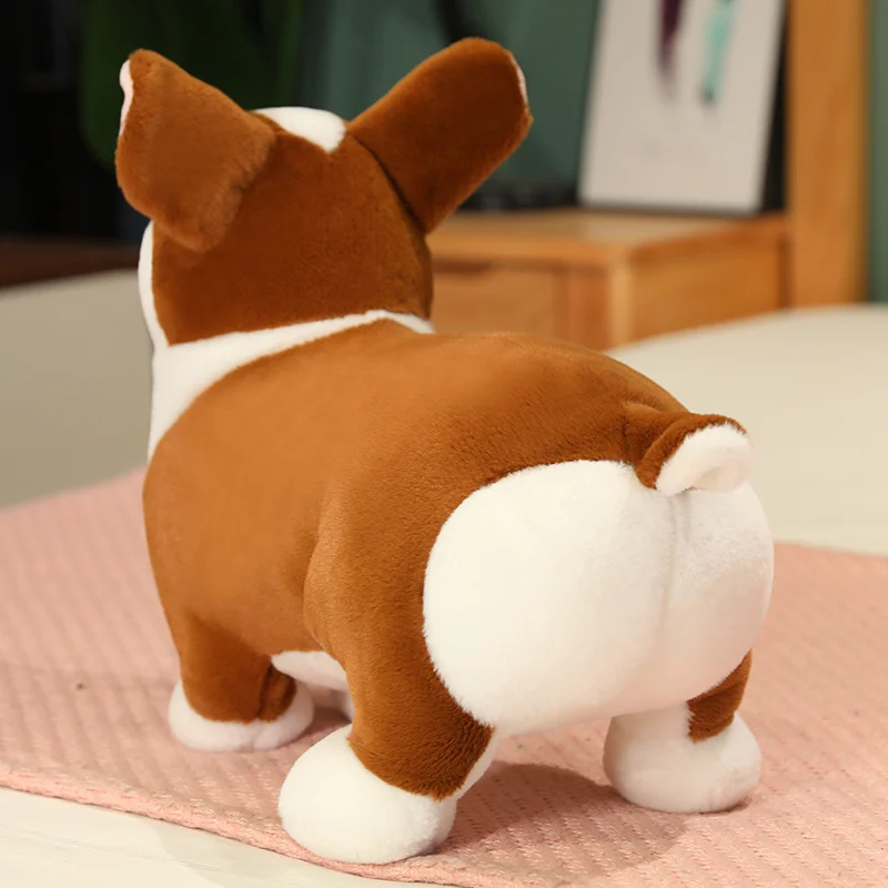 Adorbale Plush Corgi Dog Toy Stuffed Soft Animal Cartoon Pillow Kawaii Lifelike Puppy Doll Lovely Gifts for Children Girl