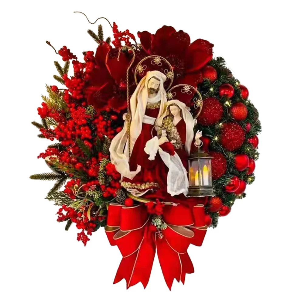 

Christmas Wreath Outdoor Xmas Decorations Signs Home Garden Office Porch Front Door Hanging Garland 2023 New Year Decor