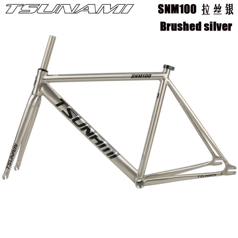 TSUNAMI SNM100 High Quality Single Speed Bicycle Frameset Fixed Gear 700c Aluminum Frame and Fork 49cm 52cm 55cm 58cm MTB Frame