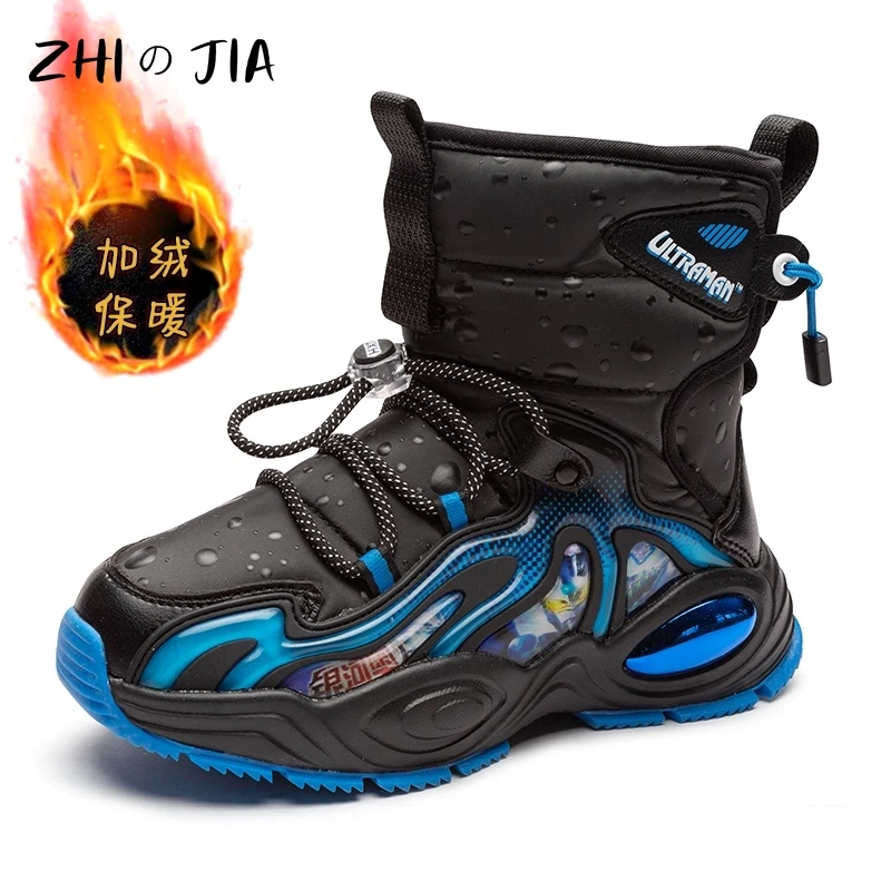 Hoge Kwaliteit Verdikte Kinderen Snowboots Outdoor Anti Slip Duurzame Warme Laarzen Jongens Meisjes Mode Hoge Top Pluche Laarzen 27-39