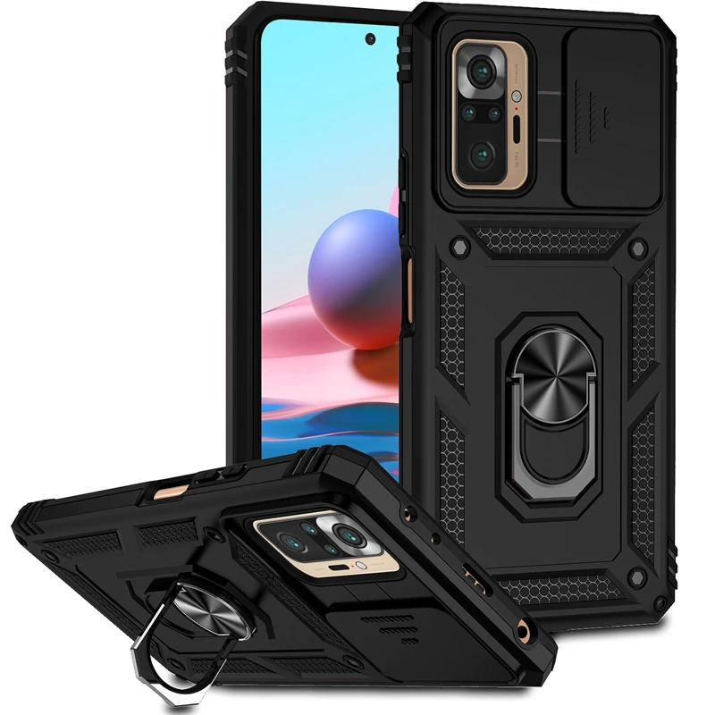 Full Cover For Xiaomi Redmi Note 10 Pro Case Redmi Note 10 Pro Push Window Magnetic Phone Holder Case For Redmi Note 10 Pro Case