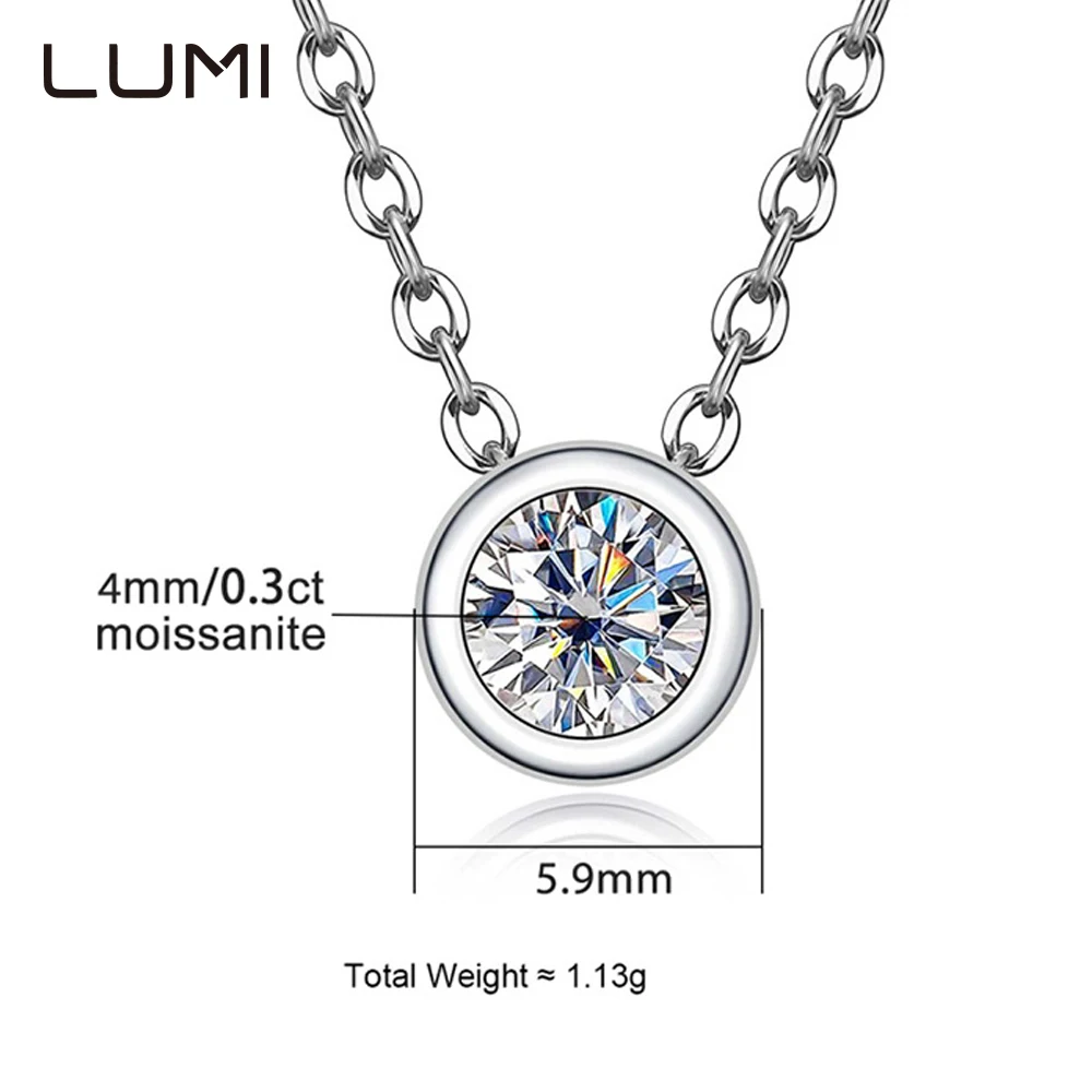 

4mm 0.3ct Cute Bubble Shape Moissanite Pendant 925 Sterling Silver Necklace for Women Party Bridal Fine Jewelry Lab Diamond