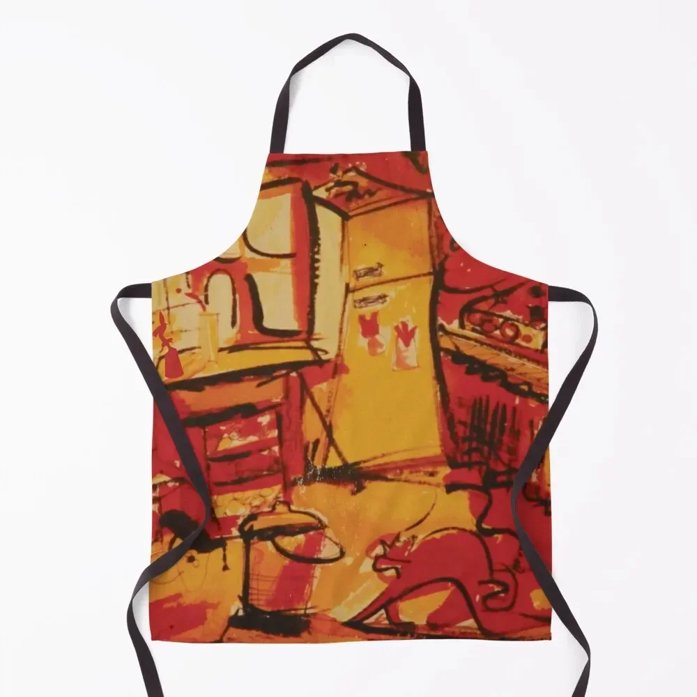 afternoon in the kitchen Apron painting Things For Home And Kitchen House Things For Home And Kitchen Customizable Apron