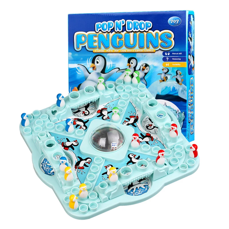 Children's Party Games Toy Penguin Jump Board Game 4 Players Interest Challenges Checker Family Parent-child Interaction for kid