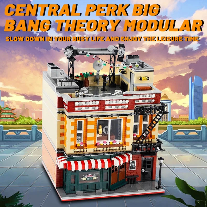 وحدات بناء وحدات للأطفال ، منظر شارع ، بيغ بانغ ، مجموعة موديل المدينة ، تجميع الطوب ، تصنعه بنفسك ، مقهى ، ألعاب للجمع ، هدية ،!!! #2