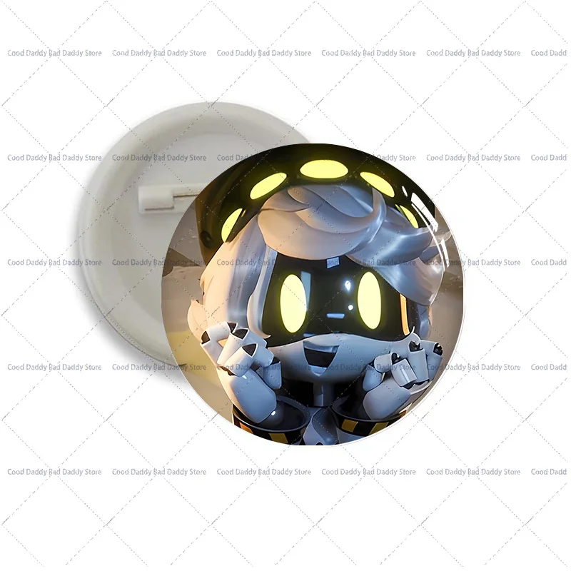 Cute Murder Drones Round Brooches Badges Set Anime Robot Character Button Pins Decor Lapel Pin for Bags Jackets Decor Ornament