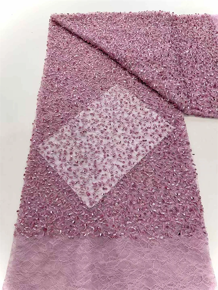   الأفريقي مطرز أقمشة الدانتيل النيجيري الترتر العريس أقمشة الدانتيل فستان حفلات الزفاف الخياطة جودة عالية 5 ياردة 2025