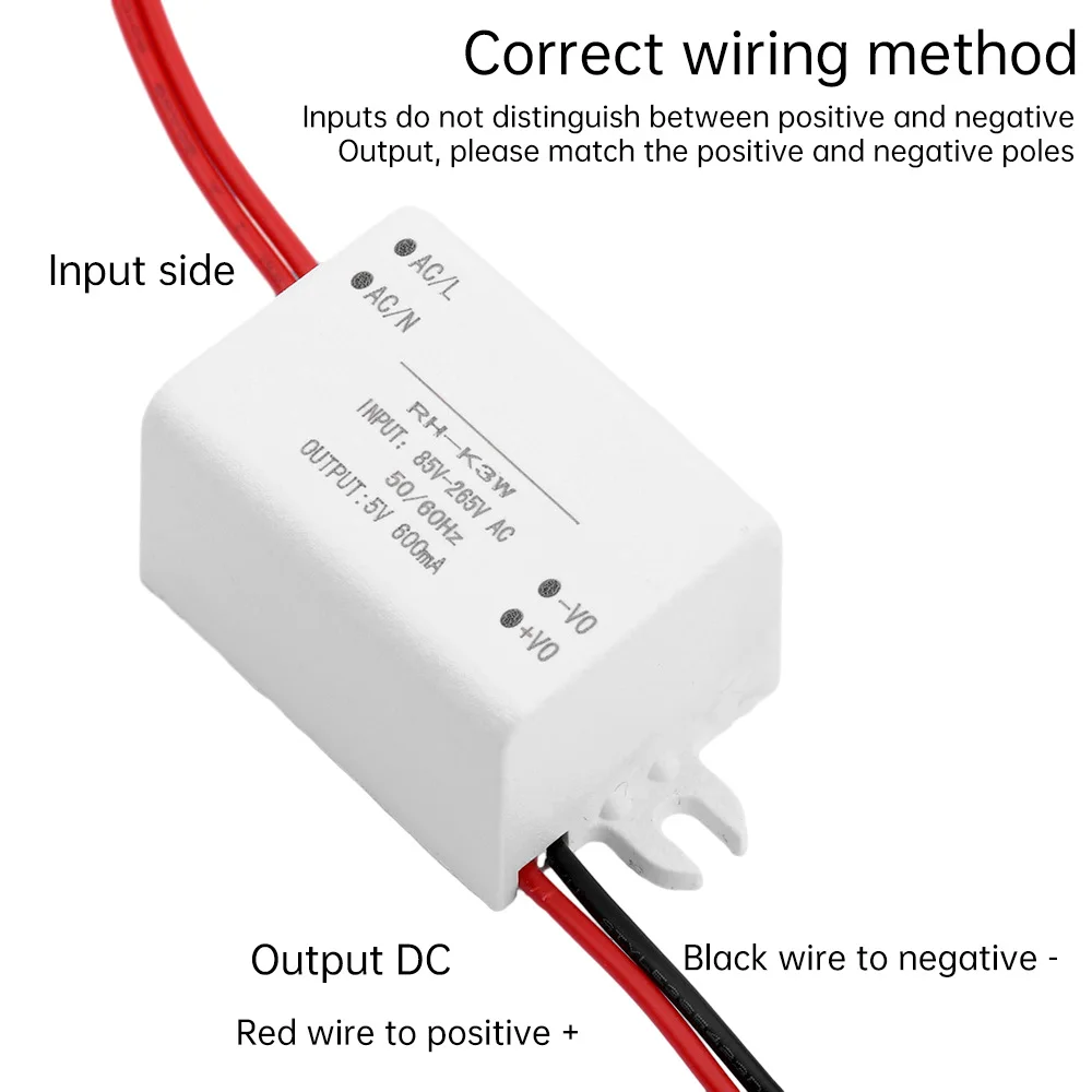 

AC/DC to DC Buck Power Module AC85-265V to DC3.3V5V12V 3W Mini Power DC Regulator Module