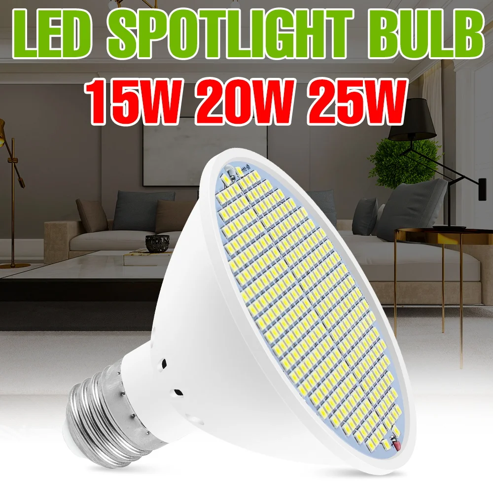 25W LED Bulb Indoor 220V Spotlights E26/E27 Corn Light 110V Ceiling Lights No Flicker Living Room Kitchen Bedroom Home Lighting