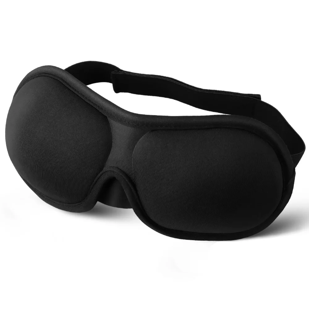 Soft Black 3D Eye Mask Memory Foam 21 x 8.5cm Light Blocking Eye Mask Travel Sleep Mask Meditation Use