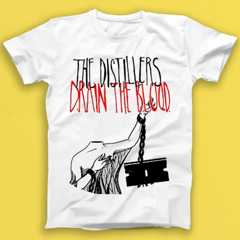 The Distillers Drain the Blood Punk Rock Music Gift Tee Tshirt Summer Men's and Women's Loose and Breathable T-shirt Top