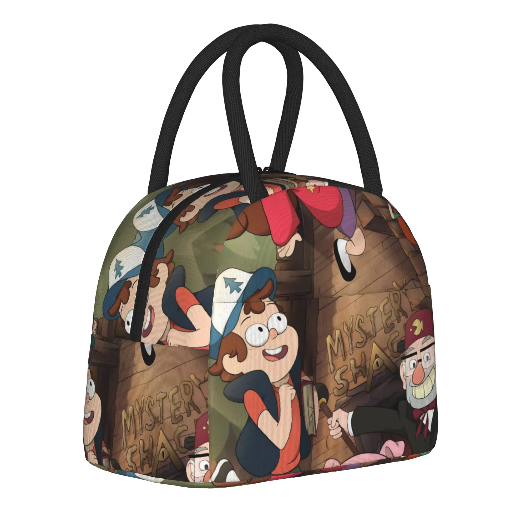 G-Gravity Falls Insulated Lunch Bags for Men Women  Storage Food Box Portable Thermal Cooler Lunch Boxes For Travel