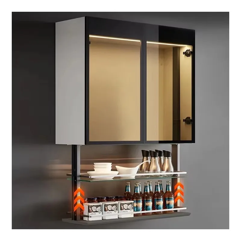 طاولة جزيرة المطبخ مع خزائن تخزين ومنظمات حاويات زجاجية وصناديق ورف وحاويات تخزين لتخزين المطبخ #1