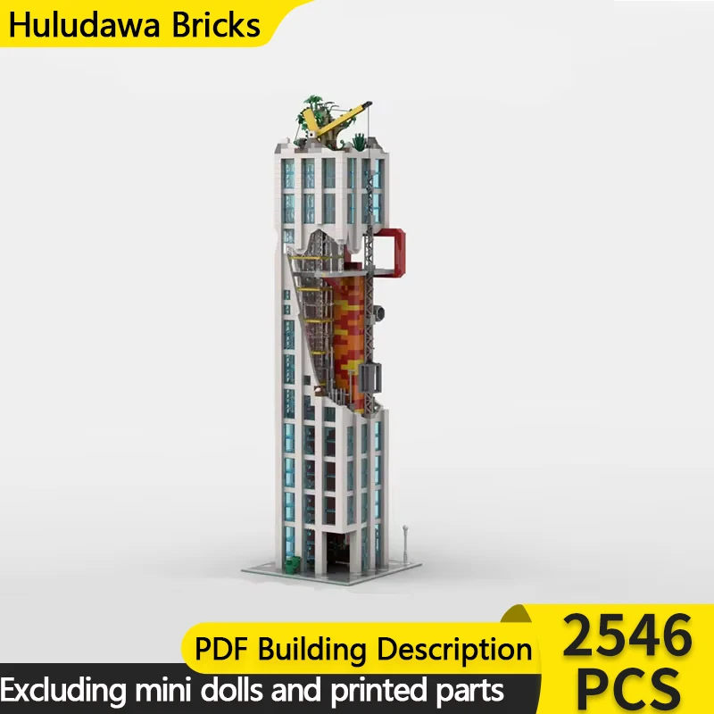 Street View Model MOC Building Bricks Skyscrapers After Disaster Modular Technology Gifts Holiday Assemble Children Toys Suit