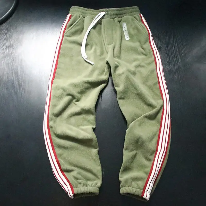 

Мужские спортивные брюки Thiened Fce, осенне-зимние, больших размеров, в стиле ретро, модные, брендовые, с цветными полосами и шнурком