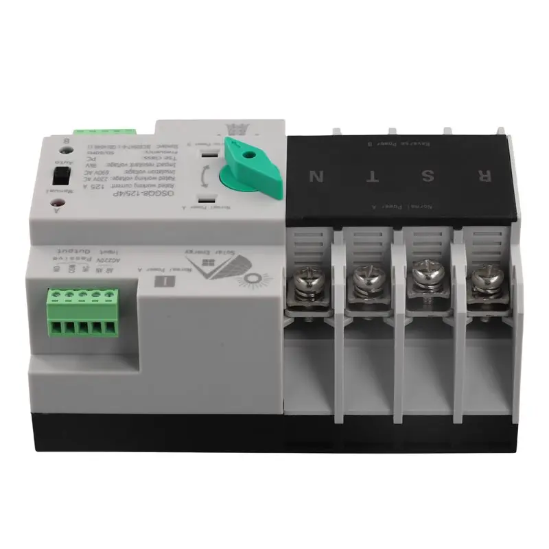 

ABAH-ATS фотоэлектрический инвертор 4P на DIN-рейку двойной мощности автоматический переключатель передачи бесперебойный 125A фотоэлектрическая солнечная батарея