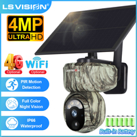 4MP 4G SIM PTZ Solar Camera Wifi Outdoor Wireless 360° View Color Night Vision People/Animal Monitoring Battery Security Camera