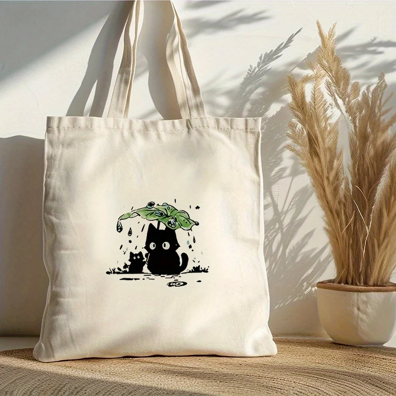 2D Flat Single-Sided New Women's Tote Bag, Thickened and Foldable, Large Capacity, Perfect for Students and Shopping, Aesthetic Tote Bag, Can Hold Macbook, Ipad, Books, Fashionable Glasses, Trendy Casual Shoulder and Handbag, Mother's Day Gift