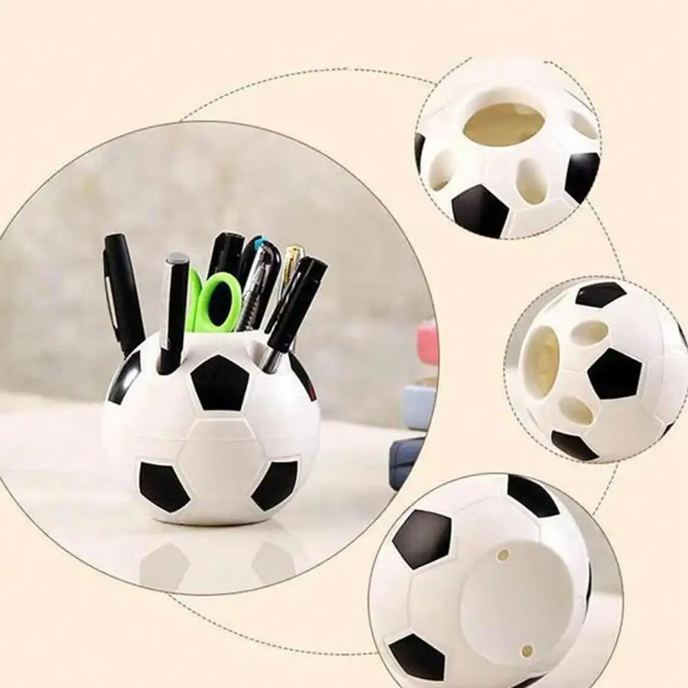 

1pc Plastic Pen Holder Multi-functional Pen Holders Cartoon Football Pens Holder Office Football Pen Holder
