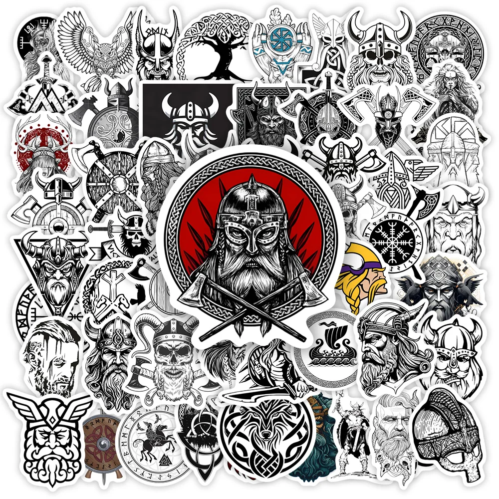 Norse Viking Warrior Stickers Art Tattoo Aesthetic Gift Decal for Laptop Phone Scrapbook Luggage Decorative Graffiti Waterproof