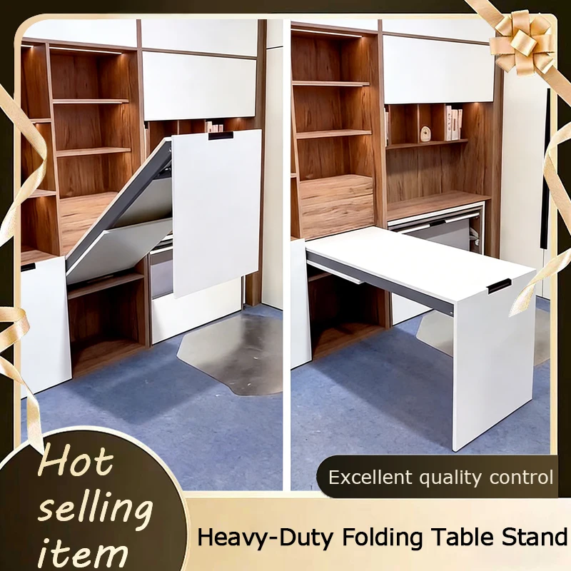 

Heavy Duty Adjustable Wall Mounted Fold Down Table Bracket With Leg Hidden Drop-Leaf Desk Kit For Small Space Kitchen Office Bar