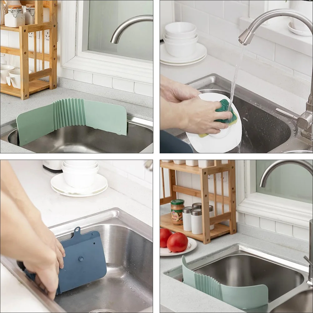

1pc Freely Knead Fold Elastic Kitchen Sink Water Guard Suction Cup Durable Easy Clean Long Lasting Space Efficient Perfect Gift