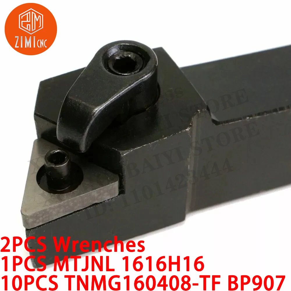 1 قطعة MTJNR1616H16 حامل أداة تحويل + 10 قطع TNMG160408-TF إدخالات كربيد تحويل أداة CNC مخرطة معدنية ميكانيكية أداة قطع