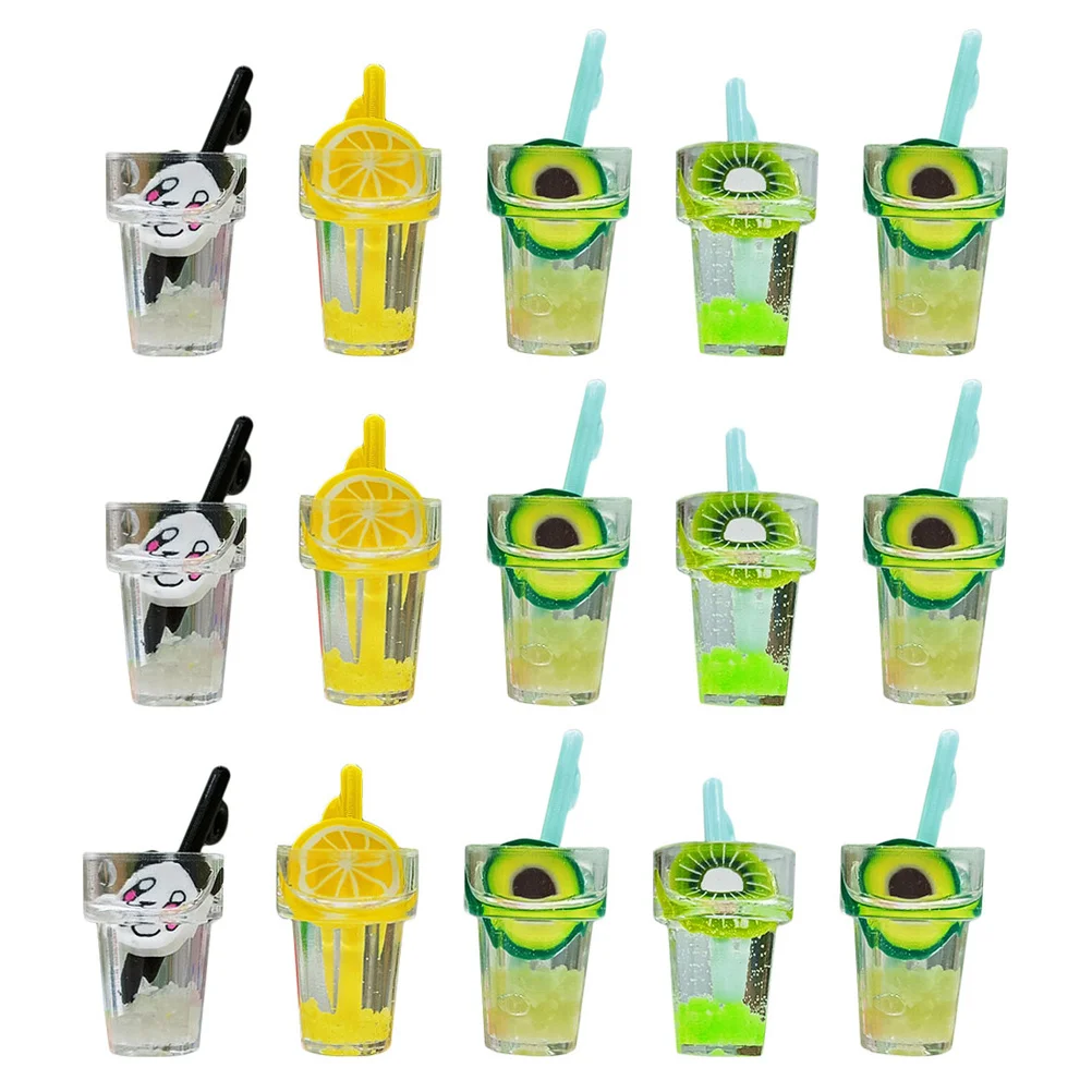 

15Pcs Mini Drinks Set Realistic Plastic Beverage Decorations Perfect for Mini House Decor Pretend Play Food Ornaments