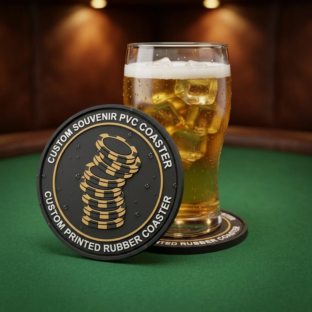 Non Slip Heat Resistant Soft Rubber Coaster Custom Logo PVC Cup Mat For Home Cafe Bar