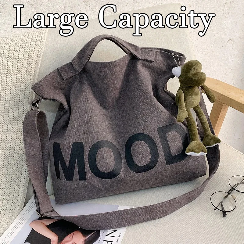 Top Canvas Bag Youth Men Shoulder Bags Large Capacity Hand Bags Letter Printed Crossbody Bags for Women Students School Bags