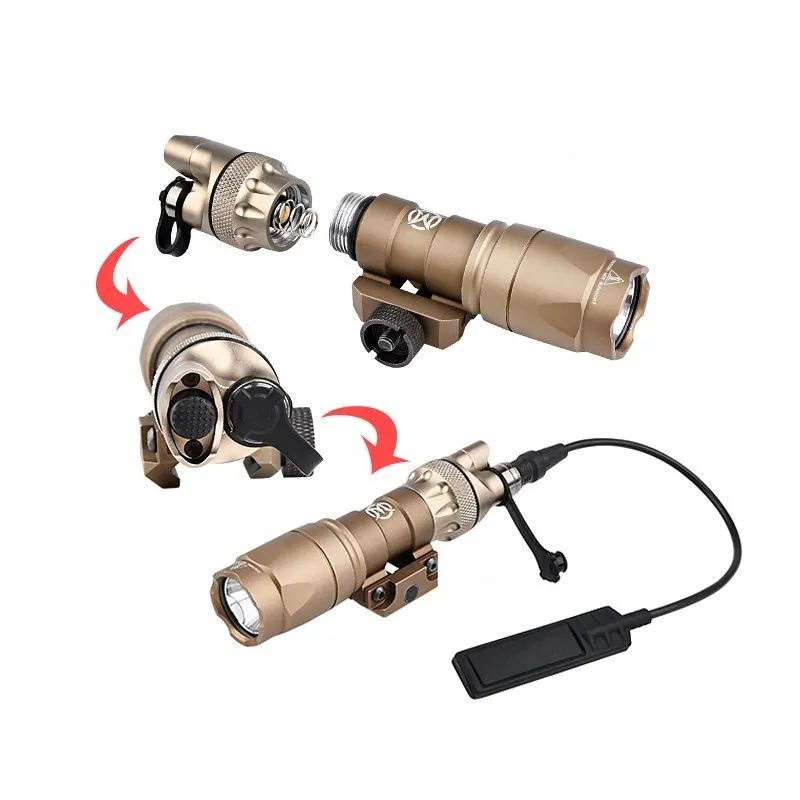 WADSN Airsoft Surefir M600 M300 Flashlight Tail Cap Switch Tactical Weapon Spotlight Metal End Cap Dual Function Pressure Switch