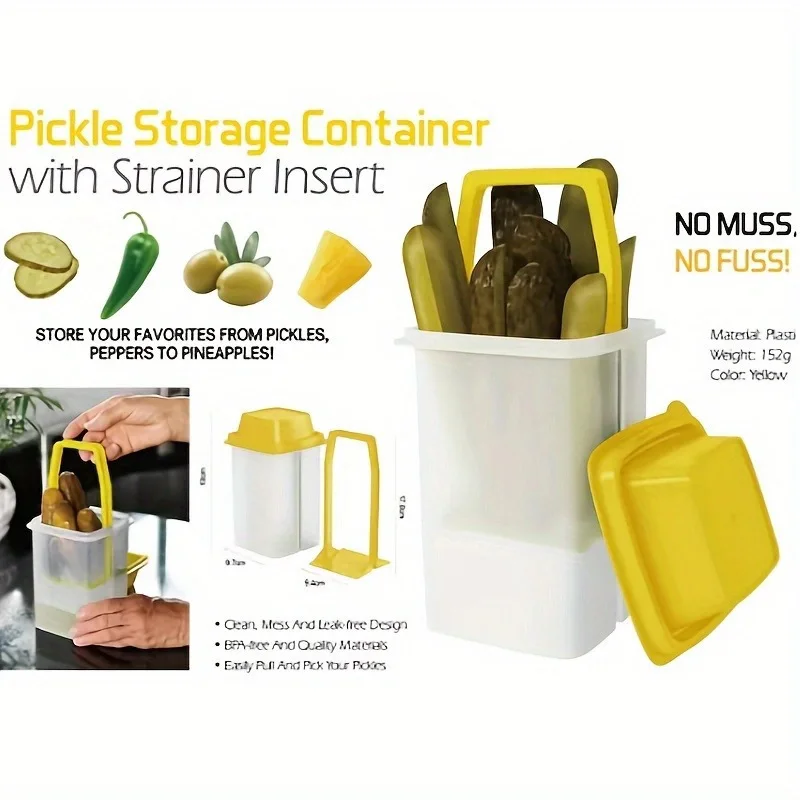 Tarro de almacenamiento de plástico transparente grande con tapa, botella de miel y pepinillos sellada gruesa, apto para alimentos, 1 ud.