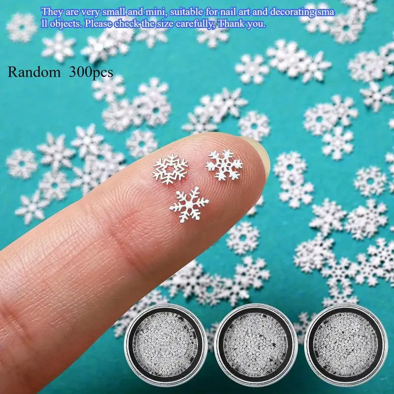 2Bags Mini Metal Snowflake Embellishments 02 White Craft Snowflakes for Holiday Crafts Party Favors、Nail Art Accessories
