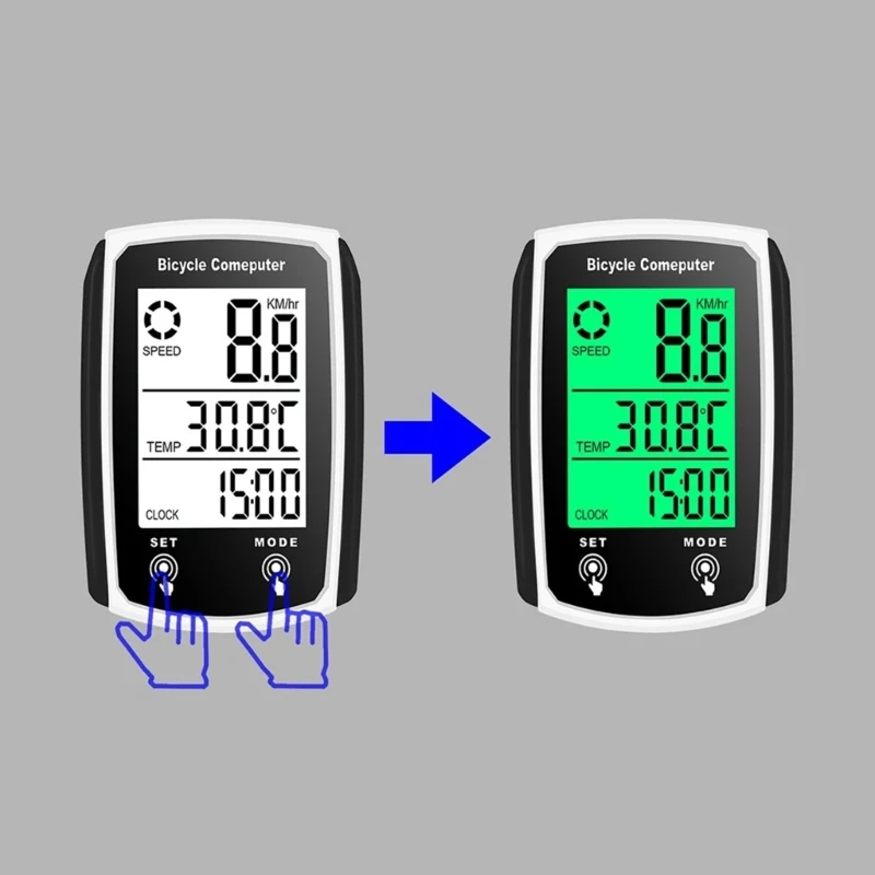 Mini Bike Computer Waterproof Bicycles Speedometers Odometers with 19-Functions Bike Wire Cycling Computer