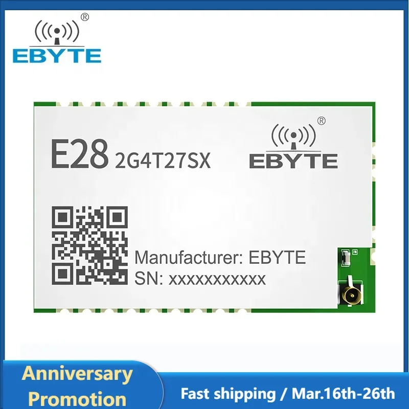 SX1281 LoRa Wireless Module Ebyte E28-2G4T27SX 2.4G FLRC GFSK Wireless Serial Port Module 500mW Long Range Wireless Transceiver