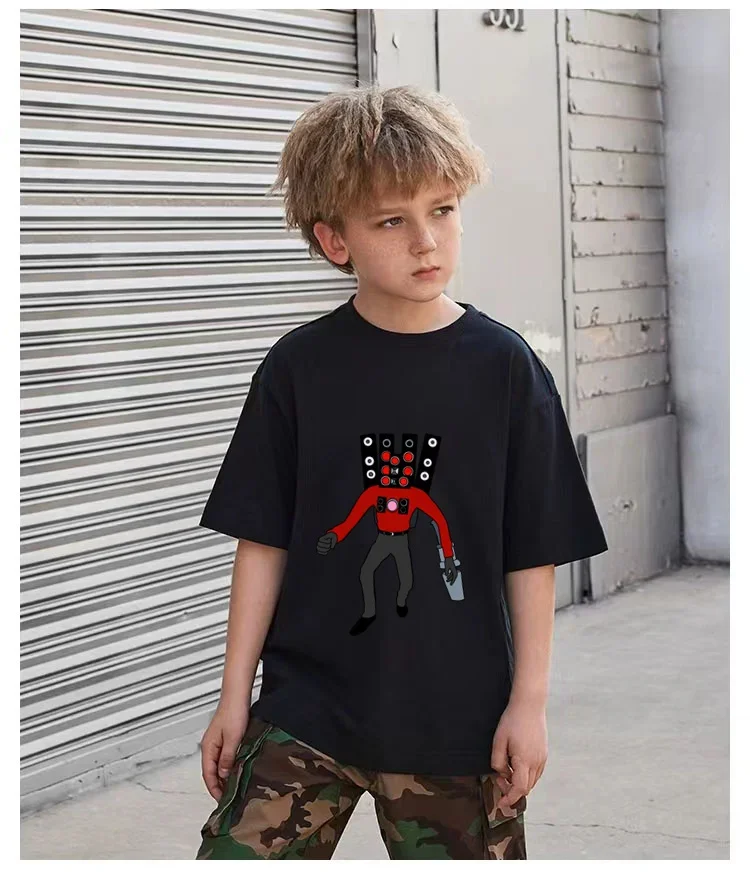 Game Skibidi Toilet Tshirt Kids Short-sleeved Colorful Print Speakerman T-shirt Baby Boys Summer Streetwear Girls Casual Tops