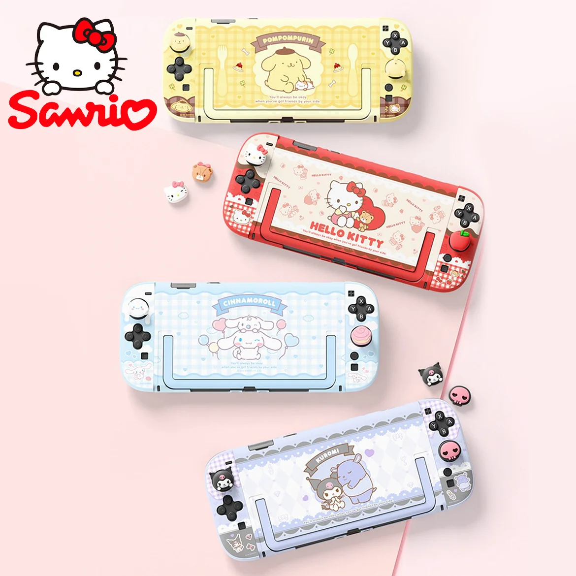 サンリオ-for-switch-2-ns2-ドッキング可能な保護ケース-サンリオテーマ-ハローキティ-シナモロール-ポムポムプリン-クロミ-ジョイコンカバー