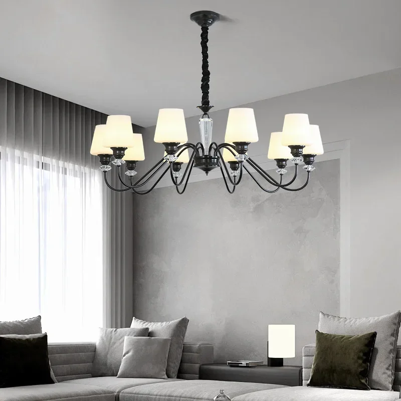

DORIAN American Village Brass Chandelier LED Retro Creativity Living Room Restaurant Bedroom Study Villa Hotel Cafe Pendant Lamp