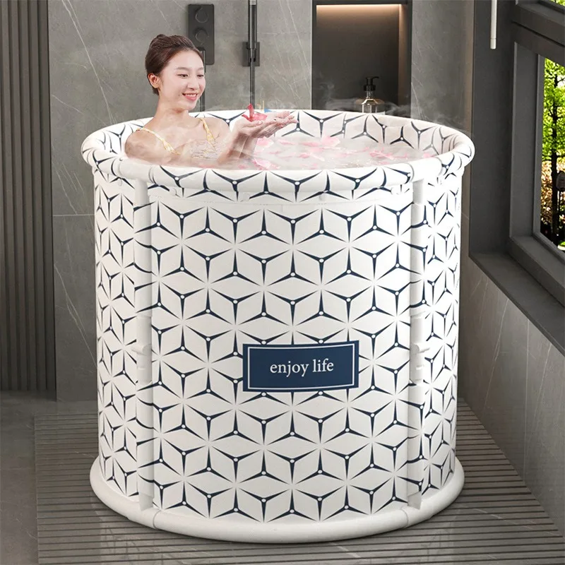 Foldable Bathtub Household Nstallation-free Bathtub for Adults Fumigation Bucket Bathing Children\'s Bathtub