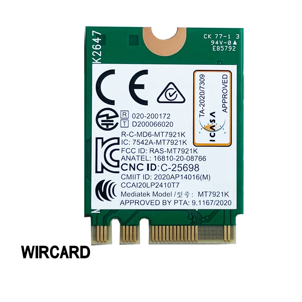 Wi-Fi 6E  MT7921k Tri band 1800M Bluetooth 5.2 desktop / Laptop wireless network card supports windows10 / 11