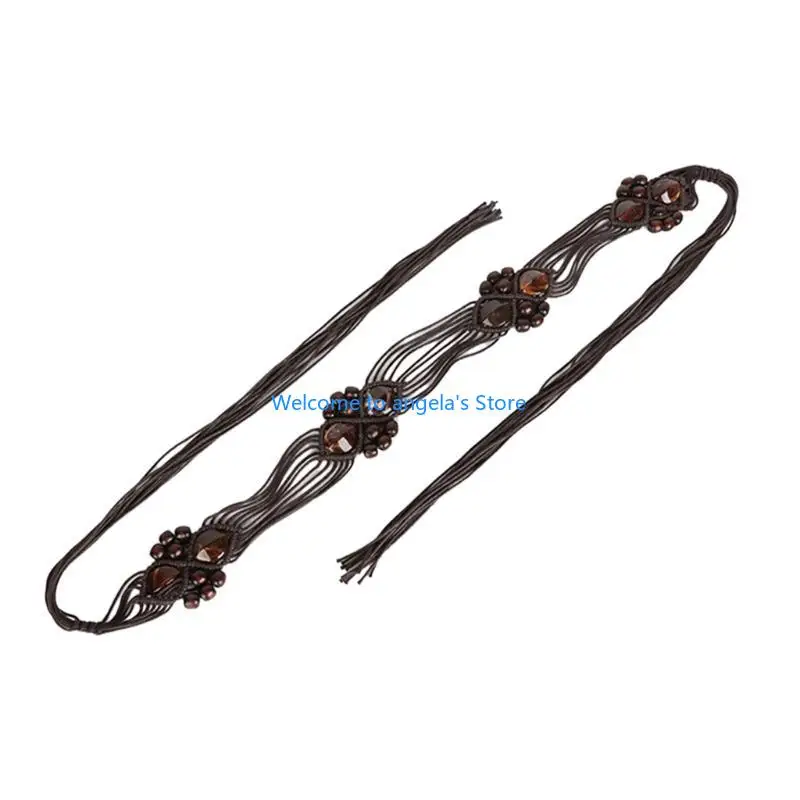 

X4YC женский плетеный пояс с кисточками, тонкий тканый ремень для платья, тонкая веревка на талии для девочек, аксессуары для