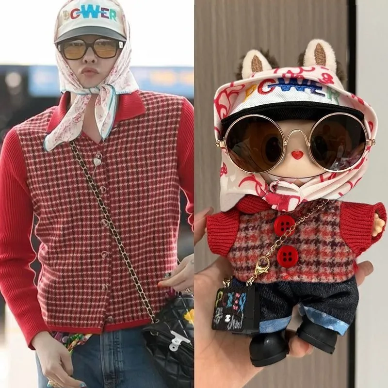 انفجارات GDLABUBUBUBU ملابس أطفال 17 سم قماش G-Dragon مع مجموعة الملابس نفس دمية قلادة الجيل 123th يمكن تغييرها.
