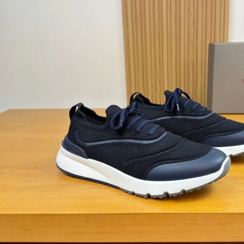 

Wear resistant men's shock-absorbing high-quality high elasticity fly woven fabric casual sports shoes