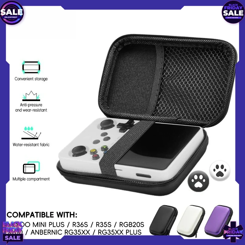 Data Frog R36S Case Retro Video Game Bag EVA Hard Cover for RG35XX R35S Miyoo Mini Plus Shockproof Portable Protective Pouch
