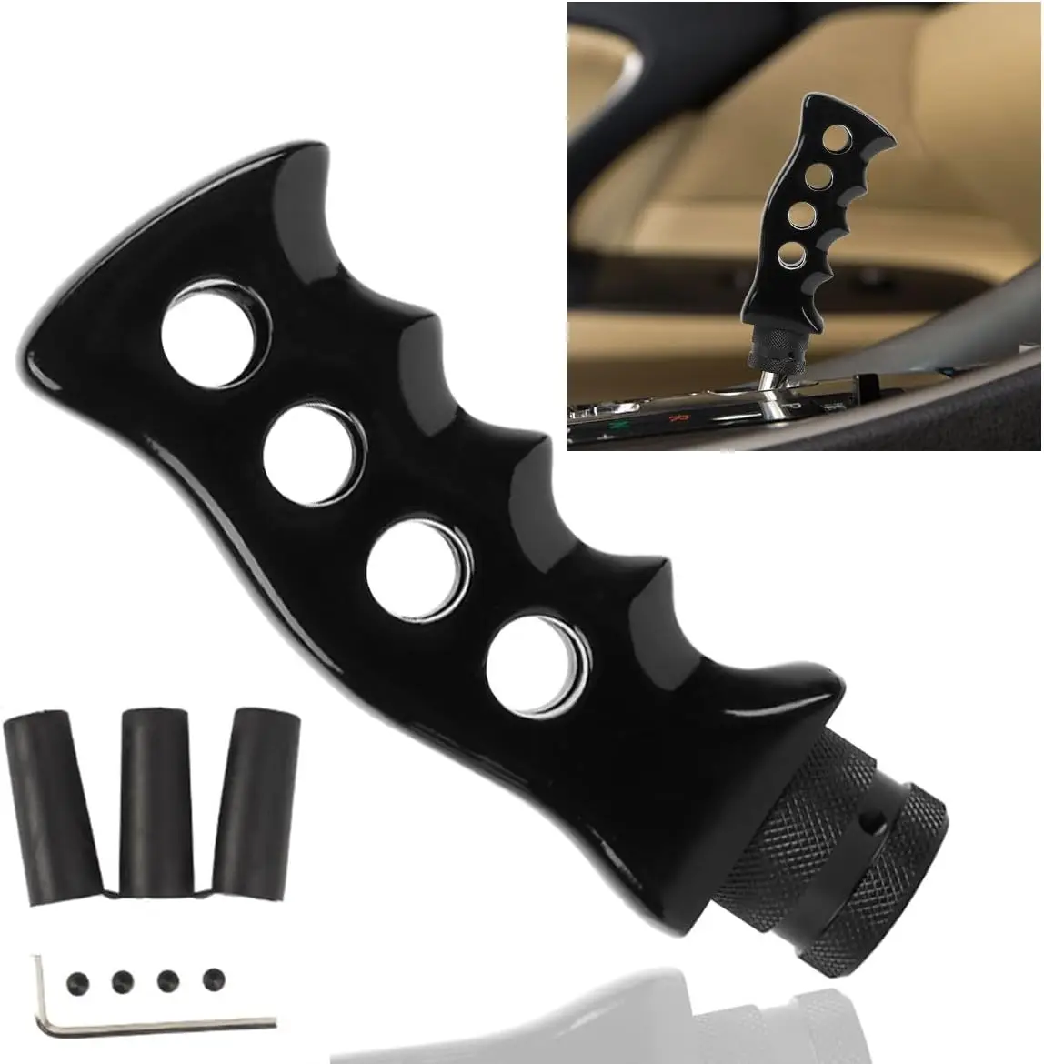 

Car Gear Shift Handle Lever Knob, Knife Handle Gear Shifter Lever, Resin Grip Shift Knob with Adapters for Most Manual Vehicle