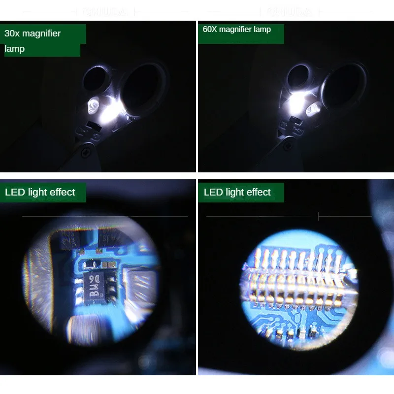 30X 60X kieszonkowa składana Mini lupa lupa lupa lupa lupa lupa do identyfikacji odczytu