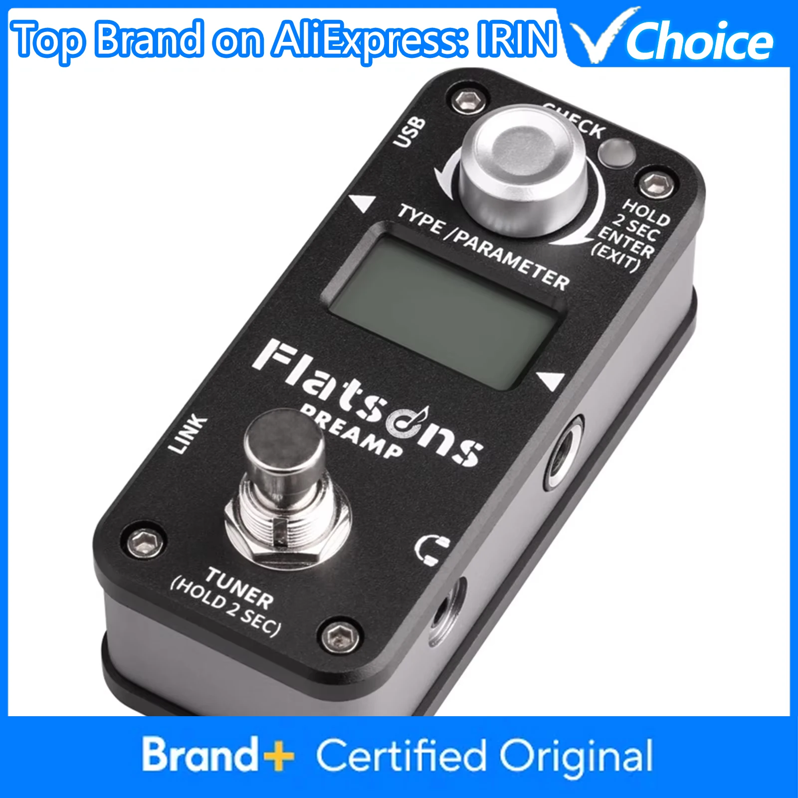 Flatsons Electric Guitar Peda Preamp Mini Pedal for Electric Guitar Clears Distortion Effects Overload Heavy Metal Tuning Meters